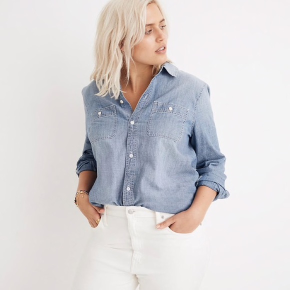 Madewell Tops - Madewell Chambray Classic Ex-Boyfriend Shirt